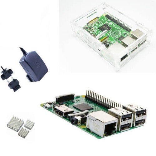 Raspberry Pi 3 Official  Desktop Starter Kit con Alimentatore, Case e Dissipatori (E21)