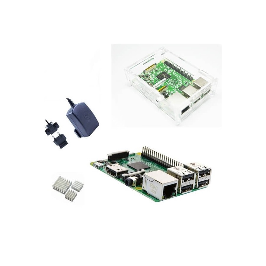 Raspberry Pi 3 Official  Desktop Starter Kit con Alimentatore, Case e Dissipatori (E21)
