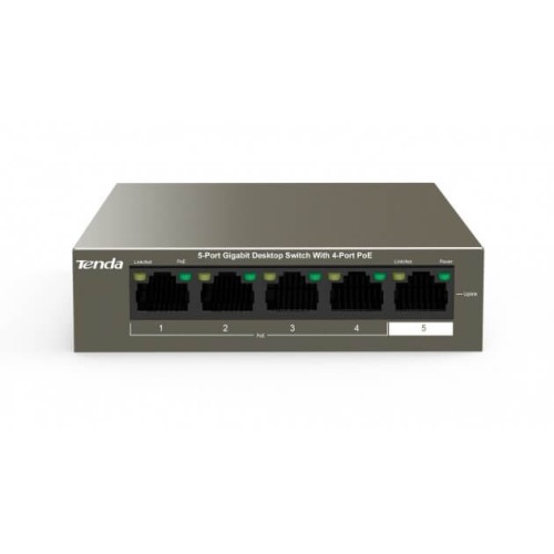 TENDA TEG1105P Switch Desktop 5 Porte 10/100/1000 con 4 Porte PoE
