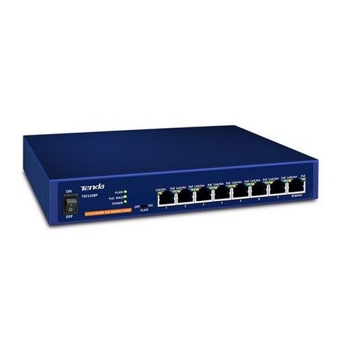 TENDA NT-TEF1108P Switch 8 Porte PoE IEEE 802.3af/at staffe rack 123W