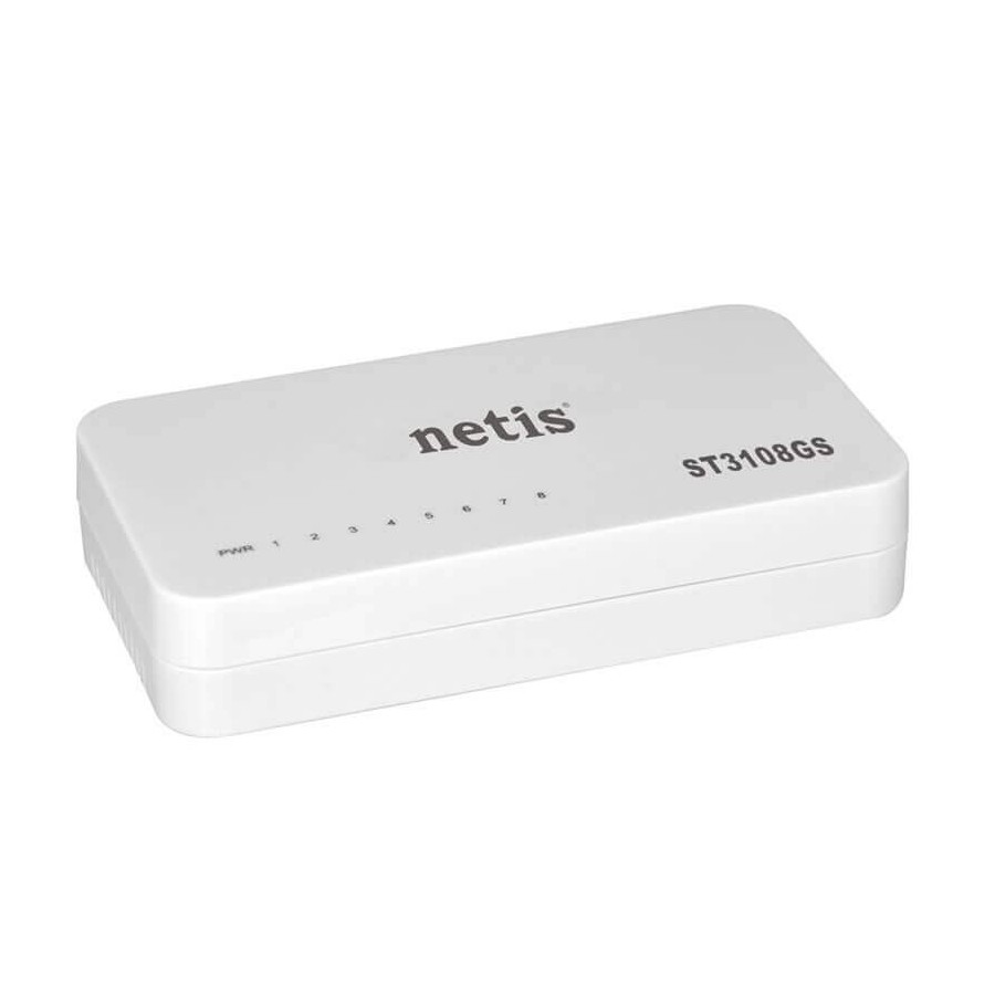 Netis ST3108GS Giga Switch Lan 8 Porte Ethernet 10/100/1000 Mbps Rj45 Sdoppiatore Hub