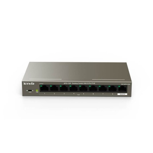 TENDA Switch 8FE+1GE Desktop Switch With 8-Port PoE  TEF1109TP102W