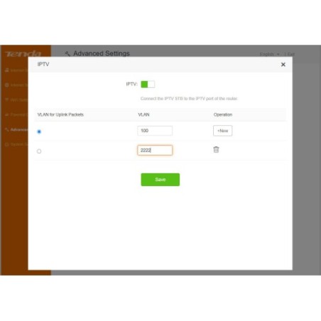TENDA N300 router wireless 2.4 GHz, 300 Mb/s, 2T3R for ISP
