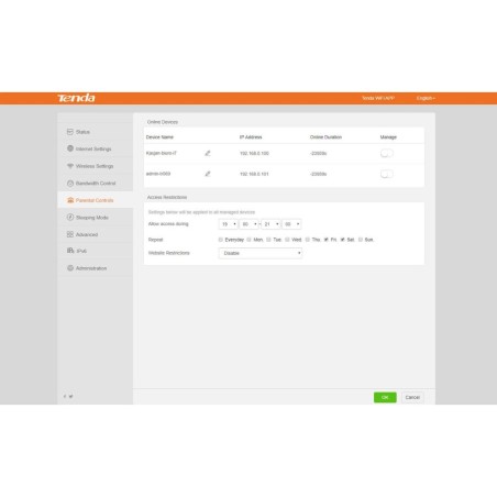 Tenda AC8 dual band gigabit wireless router AC1200