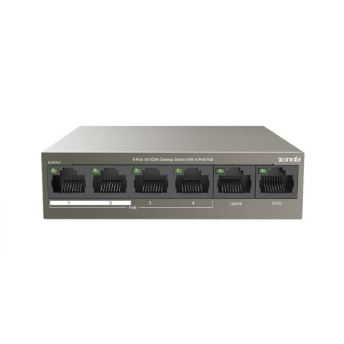 TENDA TEF1106P Switch Desktop 6 Porte 10/100 con 4 Porte PoE  63W