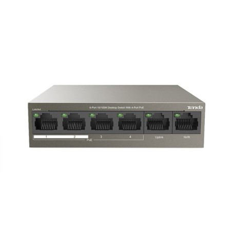 TENDA TEF1106P Switch Desktop 6 Porte 10/100 con 4 Porte PoE  63W