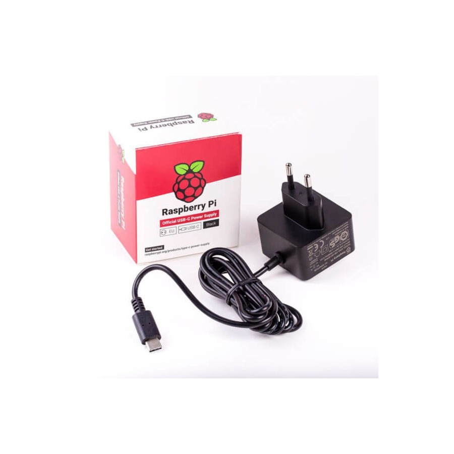 Raspberry Pi 4 Official Power Supply (5.1V – 3A) Black with EU Plug 1873417