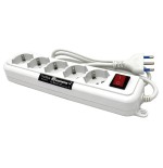 MULTIPRESA BIPASSO VULTECH MU-01 5 POSTI CON TASTO ON/OFF