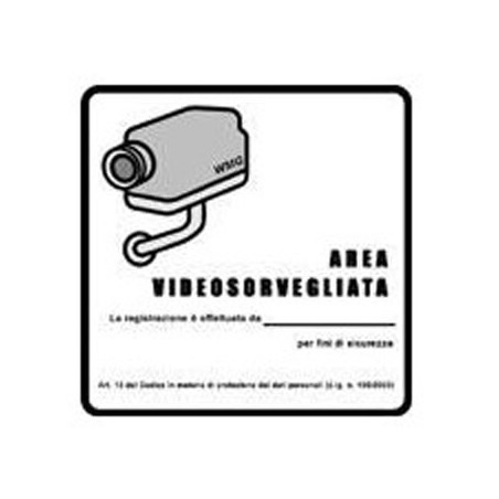 Adesivo obbligatorio per aree videosorvegliate - ADESIVO AREA VIDEOSORVEGLIATA PVC