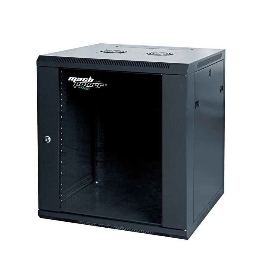 RACK A PARETE 12U 600x450x640 (1VEN,4MON.)LAT. REM. NERO