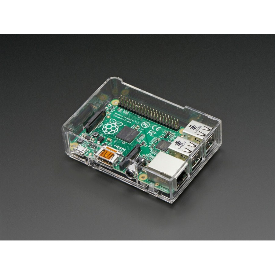 Adafruit Pi Model B+ / Pi 2 Case  Base - Clear "chiaro"  per Raspberry Pi B+ / Pi 2