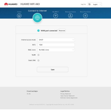 Huawei WS7100-20 wireless router AX3 dual core AX3000