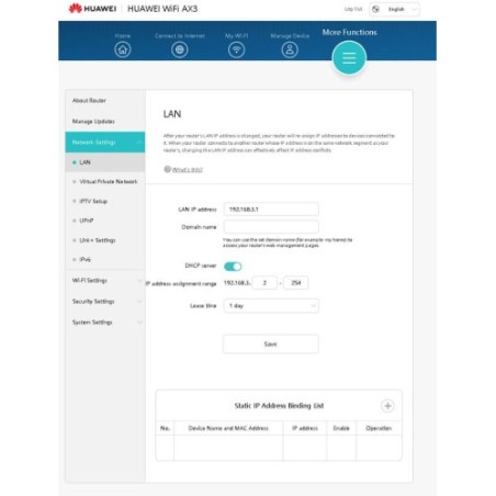 Huawei WS7100-20 wireless router AX3 dual core AX3000