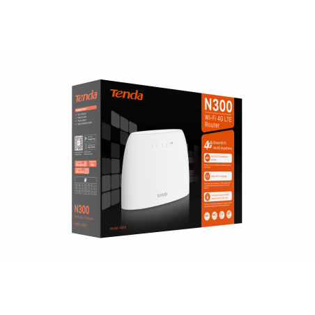 TENDA 4G03 Router 4G LTE Wi-Fi N300 fino a 150Mbps