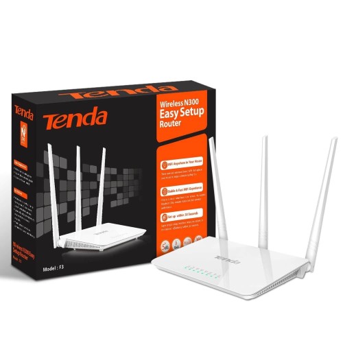 TENDA F3 router wireless 2.4 GHz, 300 Mb/s, 2T3R