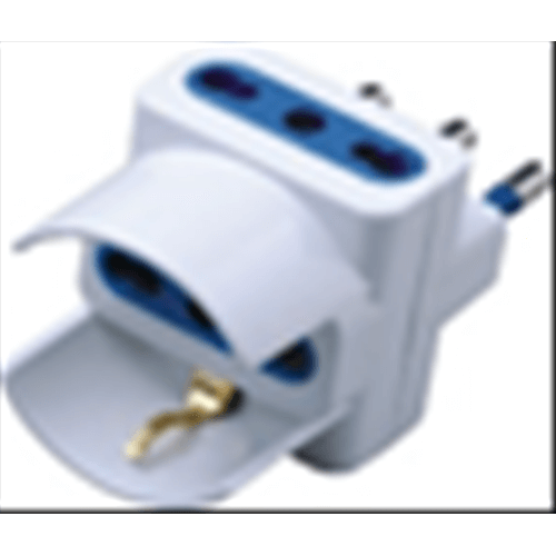 MACH POWER ADATTATORE TRIPLO SPINA 10A - 2 PRESE 10/16A E 1 PRESA SCHUKO BIANCA MP-SA1041