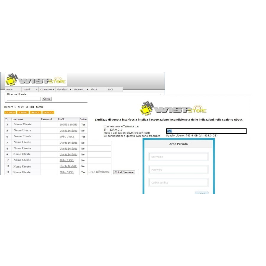 WISPRADIUS Piattaforma di gestione dedicata a ISP/WISP - Radius Billing Management Platform