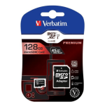 MEMORY CARD MICROSD VERBATIM 128GB C10 44085 CON ADATTATORE SD