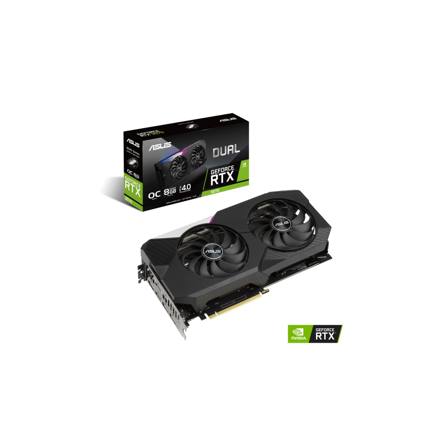 SCHEDA VIDEO 8GB ASUS DUAL-RTX3070-O8G NVIDIA RTX3070 PCIE4.0 8GDDR6 256BIT 2XHDMI 3XDP HDCP 7680X4320 2,7SLOT