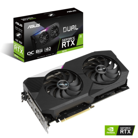SCHEDA VIDEO 8GB ASUS DUAL-RTX3070-O8G NVIDIA RTX3070 PCIE4.0 8GDDR6 256BIT 2XHDMI 3XDP HDCP 7680X4320 2,7SLOT