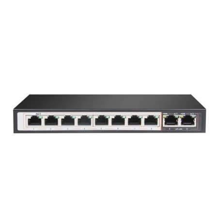 Extralink PERSES | Switch PoE | 8x Gigabit PoE/PoE+, 2x RJ45 Uplink Gigabit, 96W EX.14312