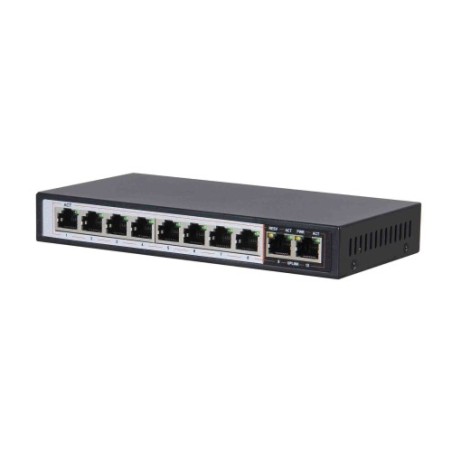 Extralink PERSES | Switch PoE | 8x Gigabit PoE/PoE+, 2x RJ45 Uplink Gigabit, 96W EX.14312