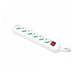 MACHPOWER MULTIPRESA 6 POSTI SCHUKO/BIPASSO CON INTERRUTTORE - SPINA ITA 16A MP-SL3006