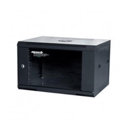 RACK A PARETE 6U 600x450x370 (1VEN,4MON.) LAT.REM., NERO