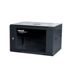 RACK A PARETE 6U 600x450x370 (1VEN,4MON.) LAT.REM., NERO