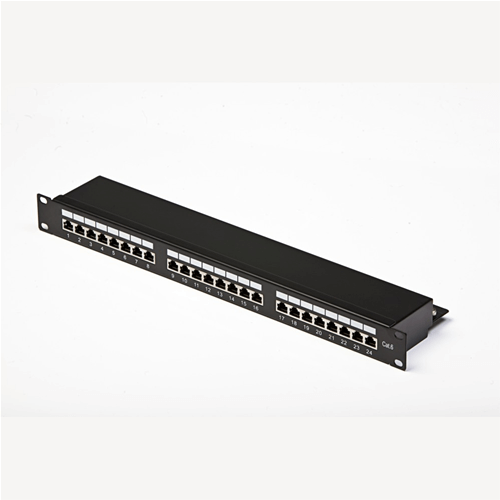 PATCH PANEL UTP CAT6 24 PORTE RJ45, PER RACK 19", BLACK