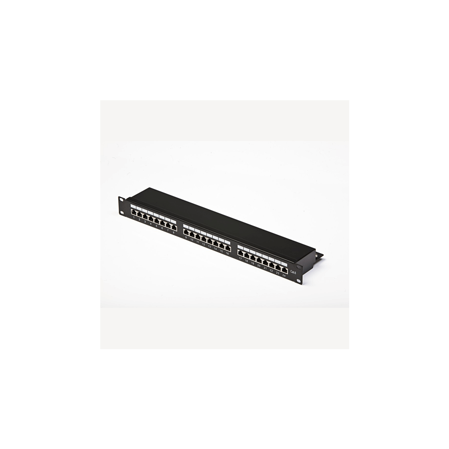 PATCH PANEL UTP CAT6 24 PORTE RJ45, PER RACK 19", BLACK