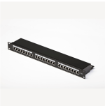 PATCH PANEL UTP CAT6 24 PORTE RJ45, PER RACK 19", BLACK