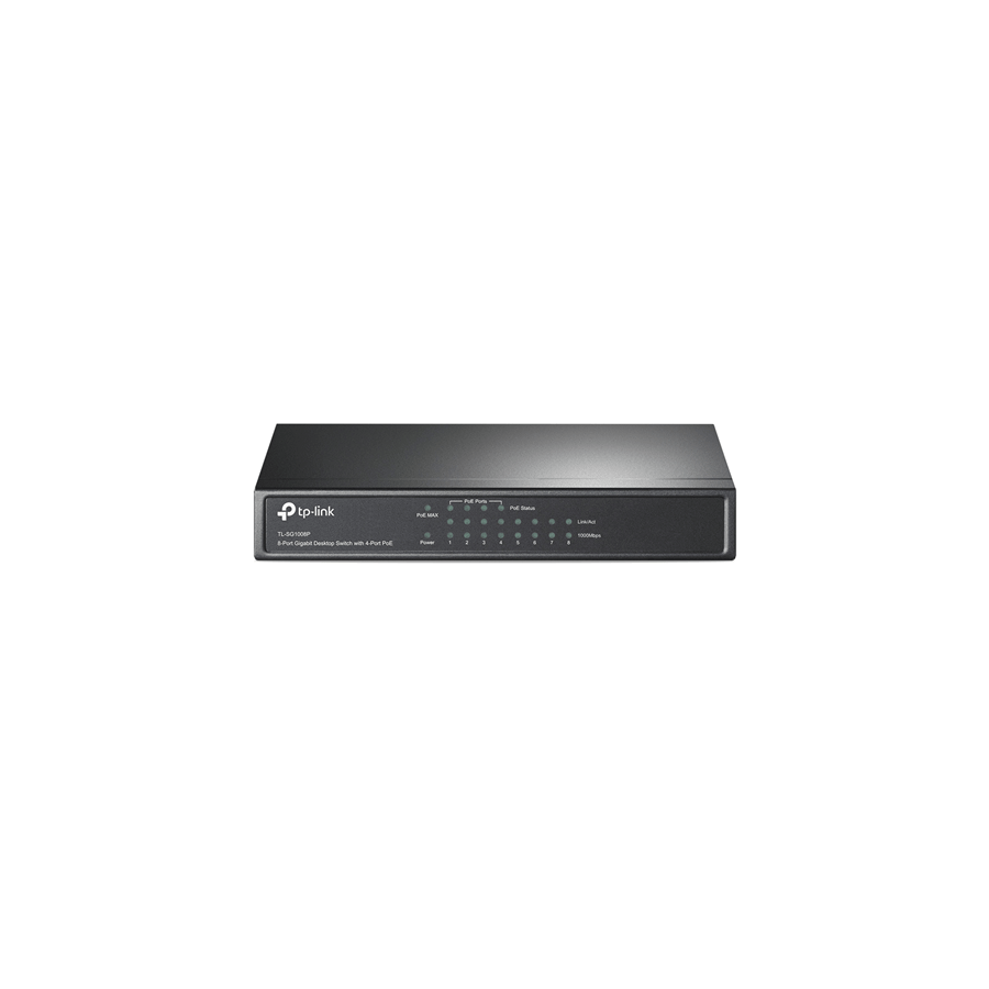 SWITCH DESKTOP 8 PORTE GIGABIT, 4 PORTE POE 10/100/1000MBPS TP-LINK TL-SG1008P