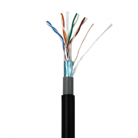 MACHPOWER MATASSA CAVO LAN FTP CAT6 305M RAME 0.56MM 23AWG OUTDOOR PVC+PE NERO CM-029