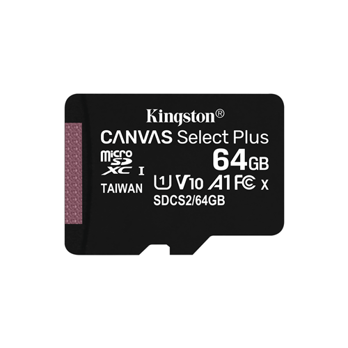 MEMORY CARD MICROSD 64GB UHS-I C10 KINGSTON CANVAS SELECT SDCS2/64GB