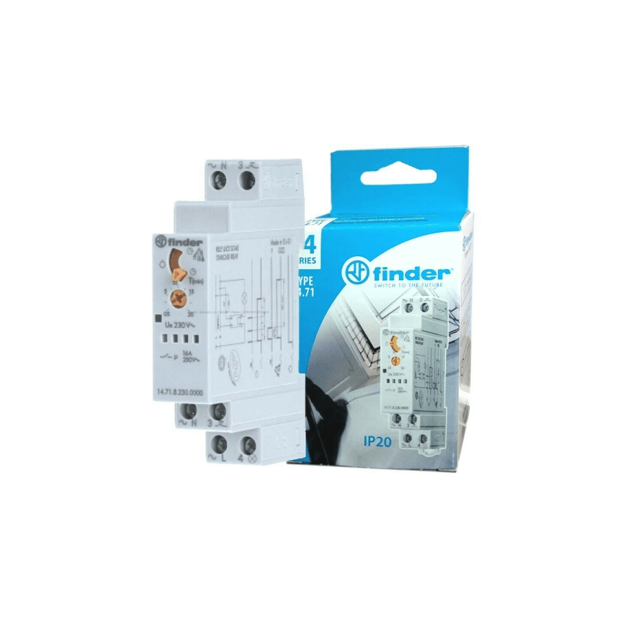 FINDER SERIE 14 TEMPORIZZATORE MODULARE UNIPOLARE LUCI SCALE 16A - MOD. 14.71.8.230.0000
