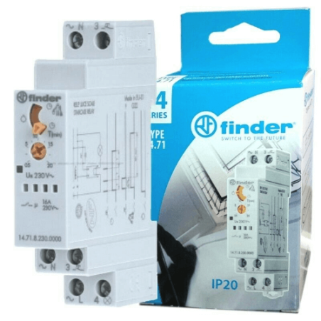 FINDER SERIE 14 TEMPORIZZATORE MODULARE UNIPOLARE LUCI SCALE 16A - MOD. 14.71.8.230.0000