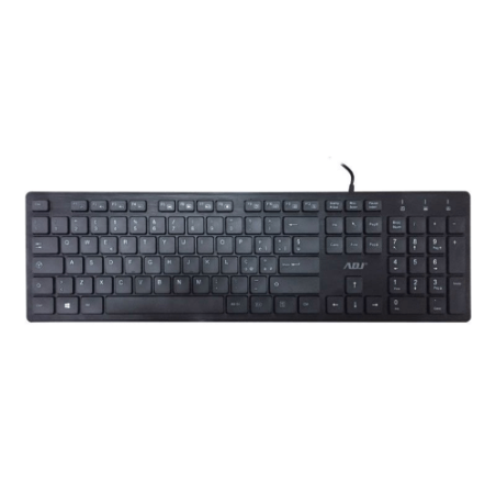 TASTIERA ADJ�TA125 SLIM MULTIMEDIA KEYBOARD USB - 12 TASTI MULTIMEDIALI - RESISTENTE AGLI SCHIZZI D'ACQUA - COLORE NERO