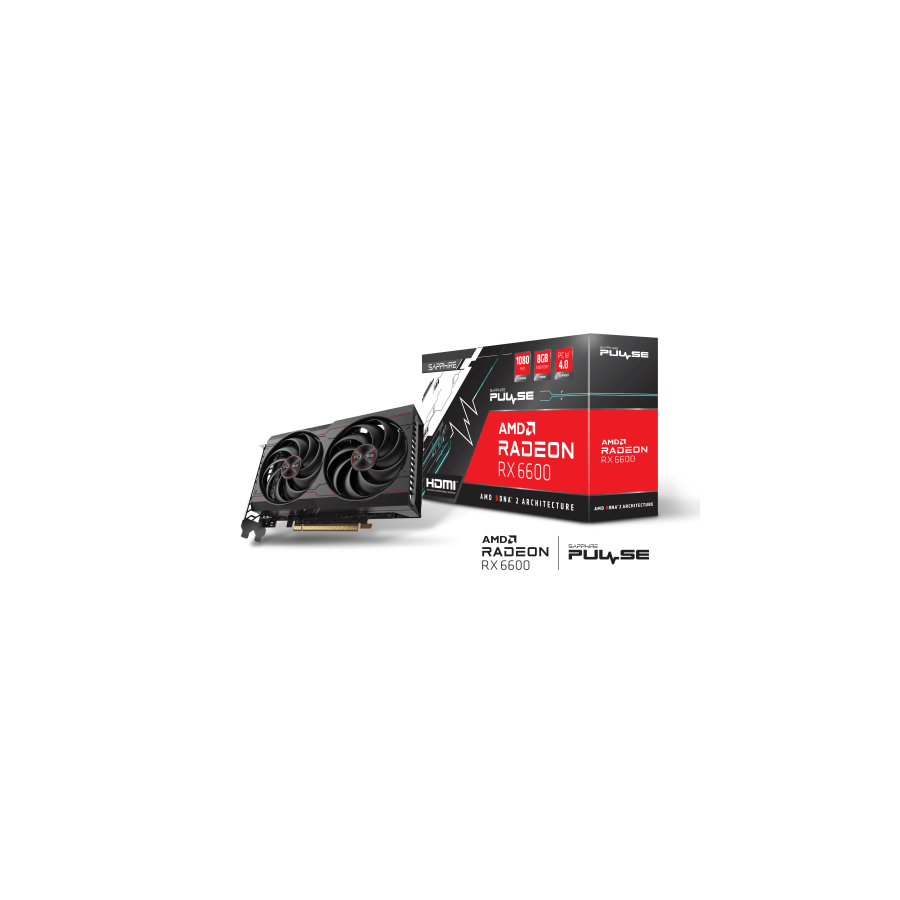 SCHEDA VIDEO SAPPHIRE PULSE AMD RADEON RX6600 GAMING 8GB GDDR6 HDMI, 3*DP