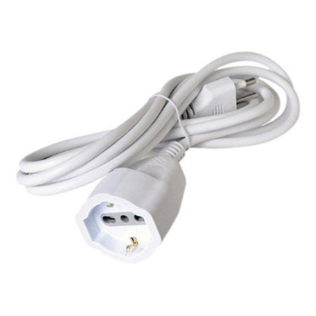 PROLUNGA ELETTRICA 3 METRI - BIPASSO 10/16A MASCHIO A SCHUKO FEMMINA - 16 A