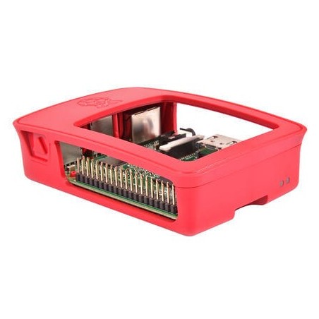 Contenitore ufficiale per Raspberry Pi 3 Model B, 2 B, B+, Rosso/bianco