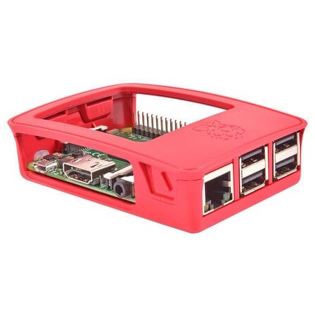 Contenitore ufficiale per Raspberry Pi 3 Model B, 2 B, B+, Rosso/bianco