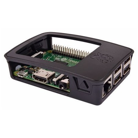 Contenitore ufficiale per Raspberry Pi 3 Model B, 2 B, B+, nero/grigio