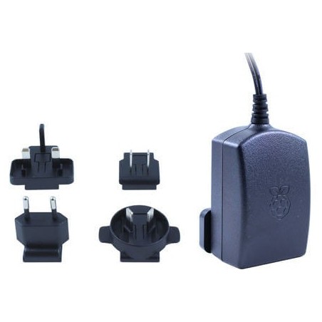 5.1 V dc, 2.5 A Alimentatore ufficiale Raspberry Pi 3 nero