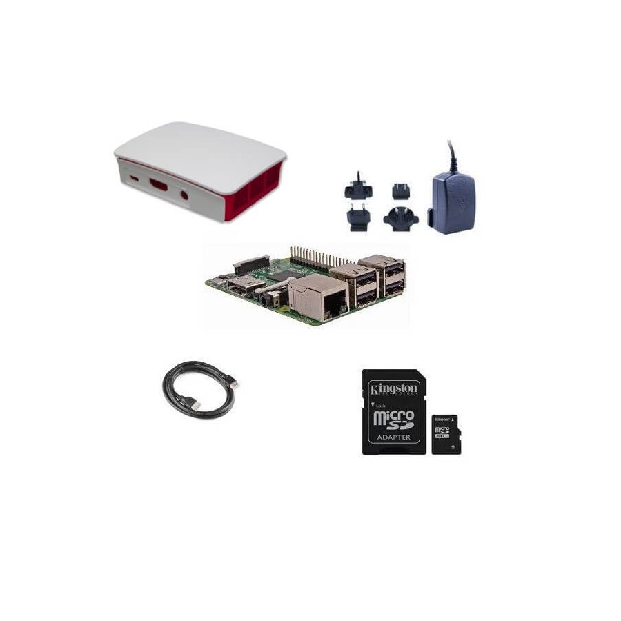 Kit (02) Raspberry Pi 3 Model B (1GB) 16GB NOOBS Starter Kit