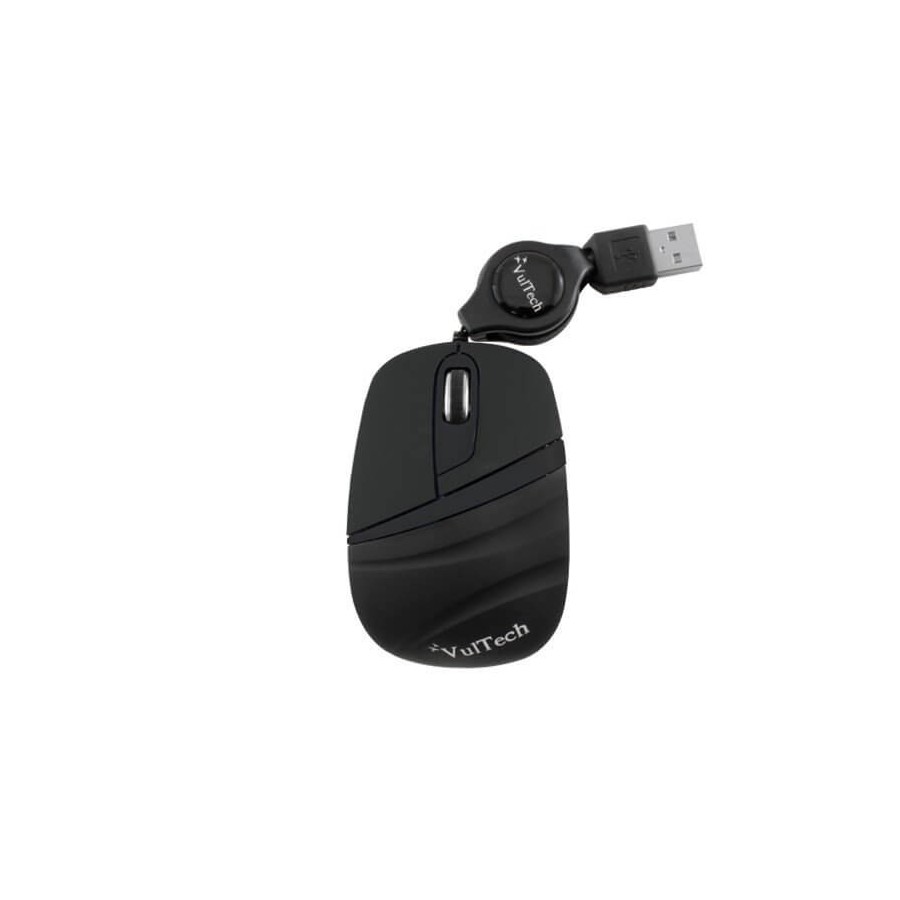 VULTECH MICRO MOUSE OTTICO 1200DPI USB NERO CON CAVO RETRATTILE MC-01N