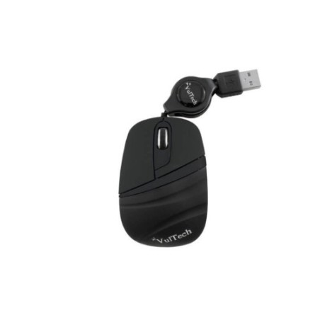 VULTECH MICRO MOUSE OTTICO 1200DPI USB NERO CON CAVO RETRATTILE MC-01N
