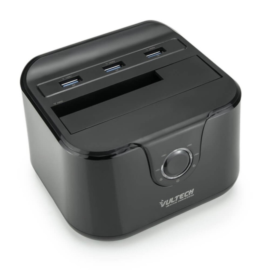 VULTECH DOCKING STATION USB 3.0 - SUPPORTA 1 HDD SATA - 3 PORTE USB 3.0 - QUICK CHARGE - NERO