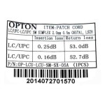 Fibra ottica Patchcord LC/UPC-LC/UPC SM simplex 2mm 0.5m G657A1 OP-LCU-LCU-SM-SX-05A