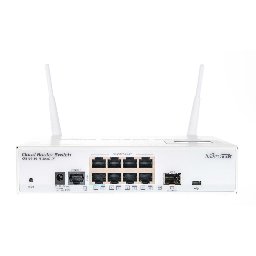 MIKROTIK CLOUD ROUTER SWITCH CRS109-8G-1S-2HnD-IN , 8xLAN, 1xSFP, 2,4Ghz RouterOS Lv.5